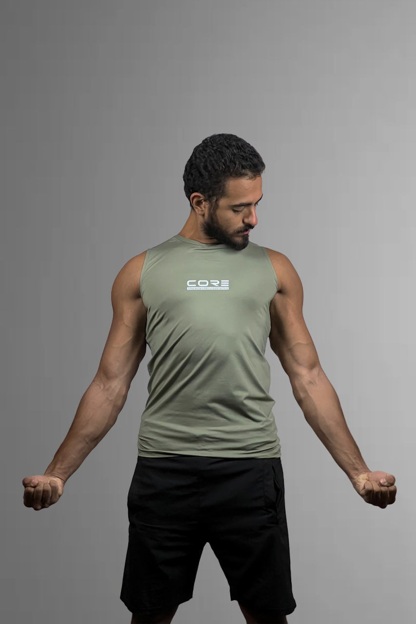 Sleeveless Compression Tank Top Sage Green