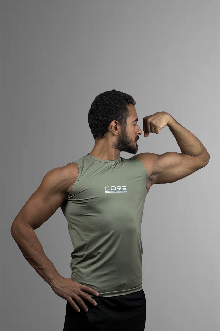 Sleeveless Compression Tank Top Sage Green