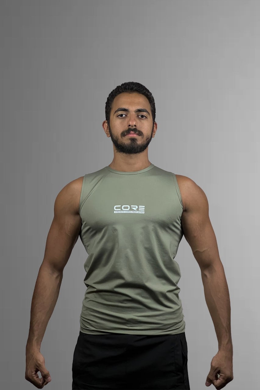 Sleeveless Compression Tank Top Sage Green
