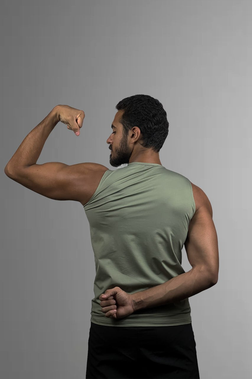 Sleeveless Compression Tank Top Sage Green