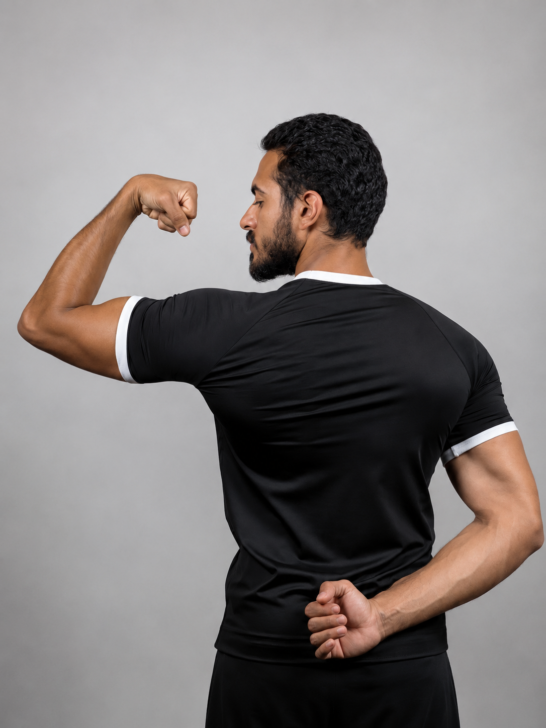 CORE Compression Ringer Tee Black back pose