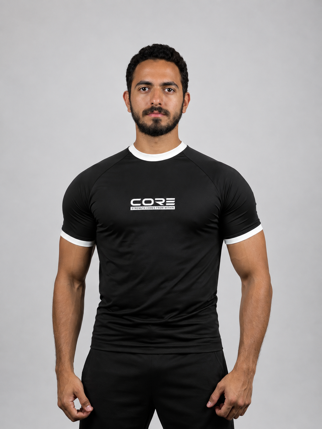 CORE Compression Ringer Tee Black front