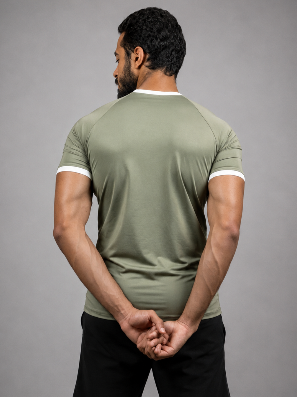 CORE Compression Ringer Tee Sage Green back