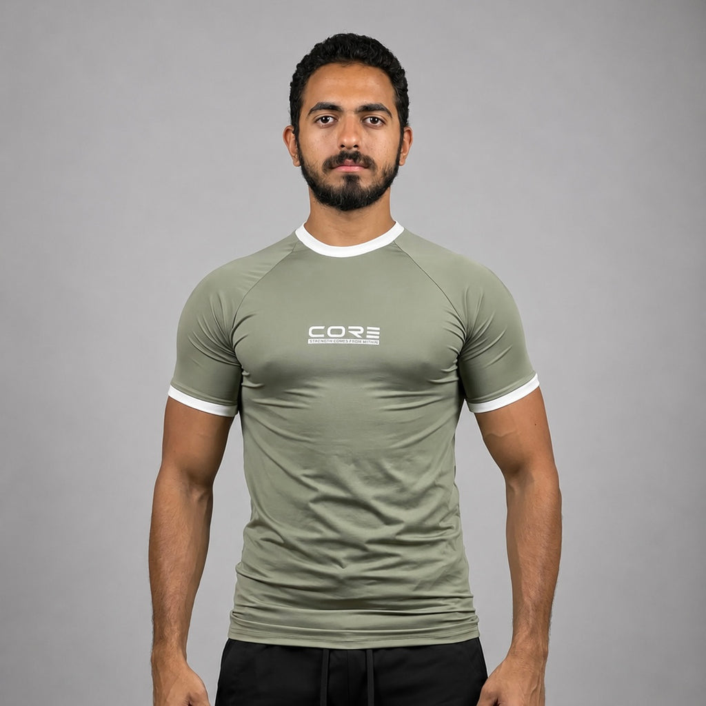 CORE Compression Ringer Tee Sage Green portrait