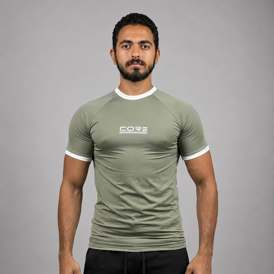 CORE Compression Ringer Tee Sage Green portrait