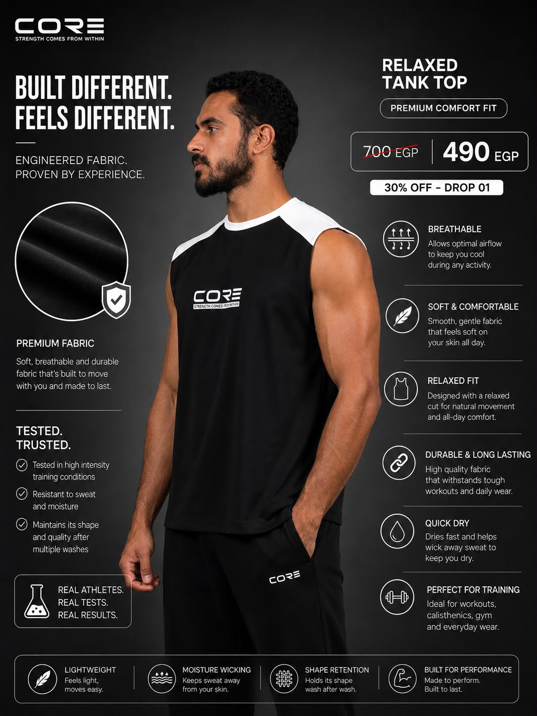 CORE Relaxed Tank Top details