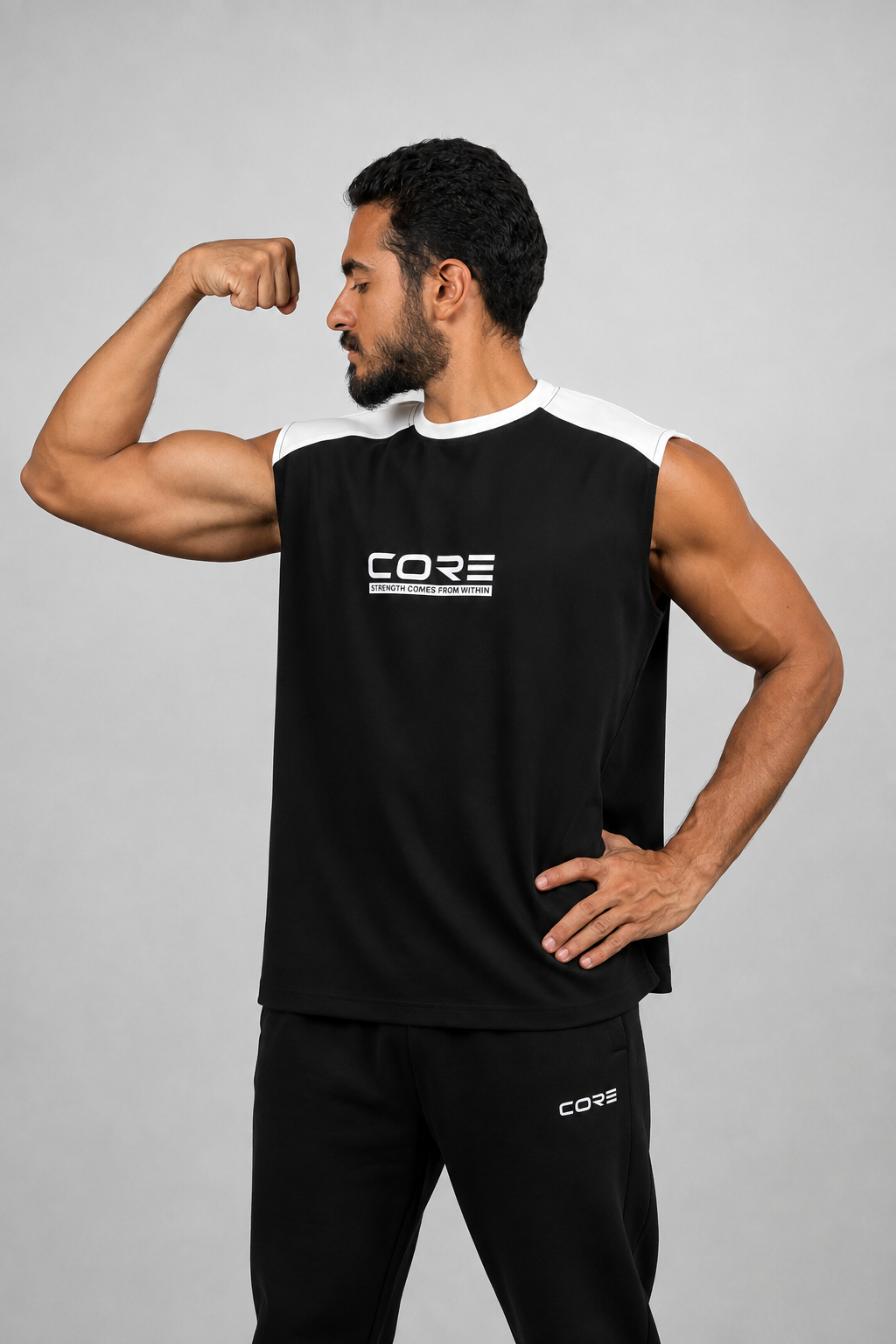 CORE Relaxed Tank Top Black side flex