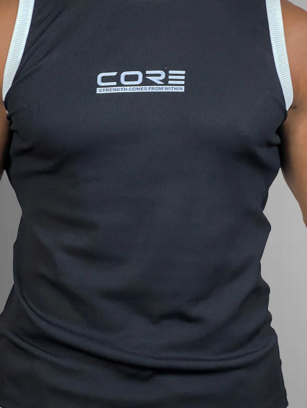 CORE Ribbed Tank Top Black detail