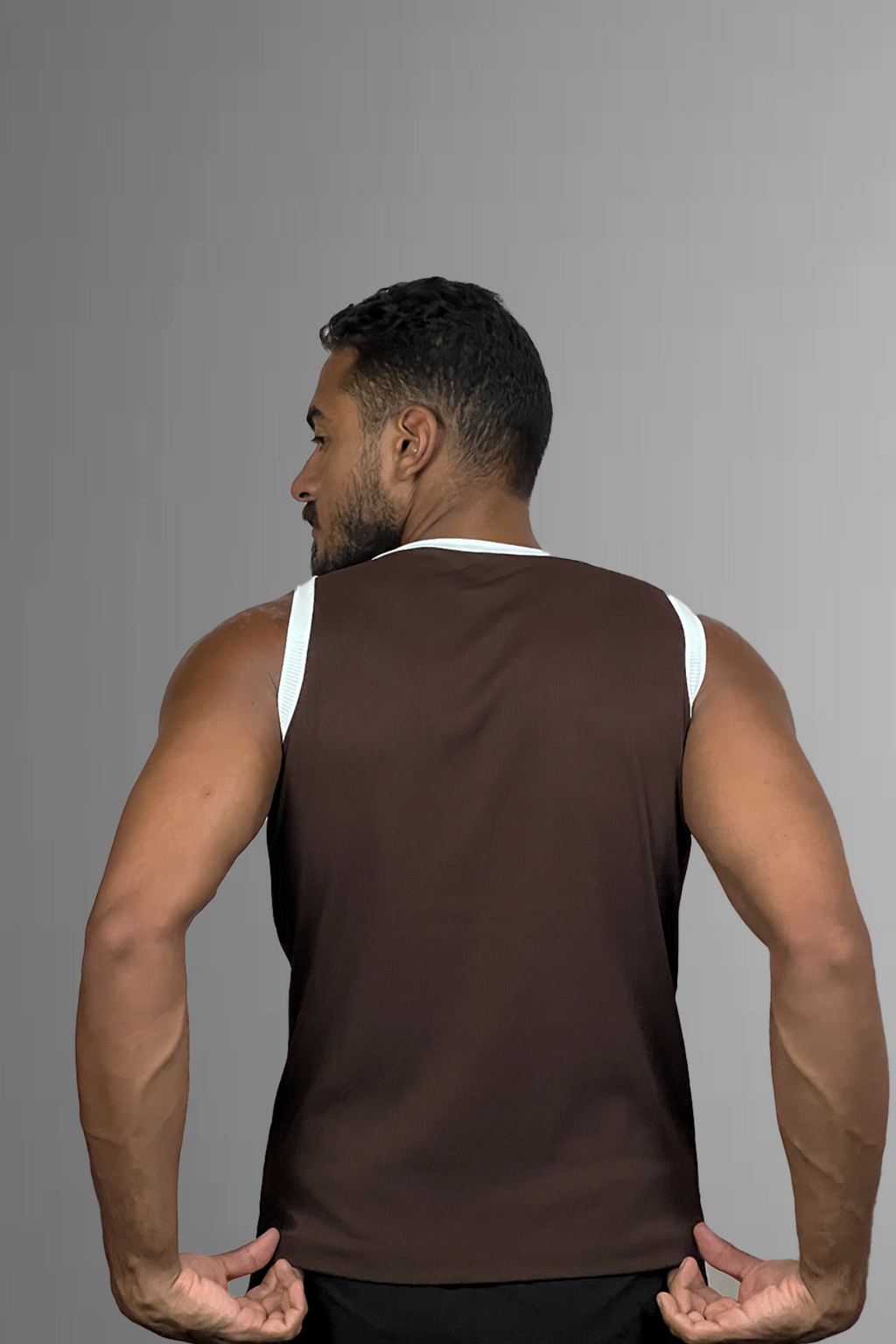 CORE Ribbed Tank Top Brown back