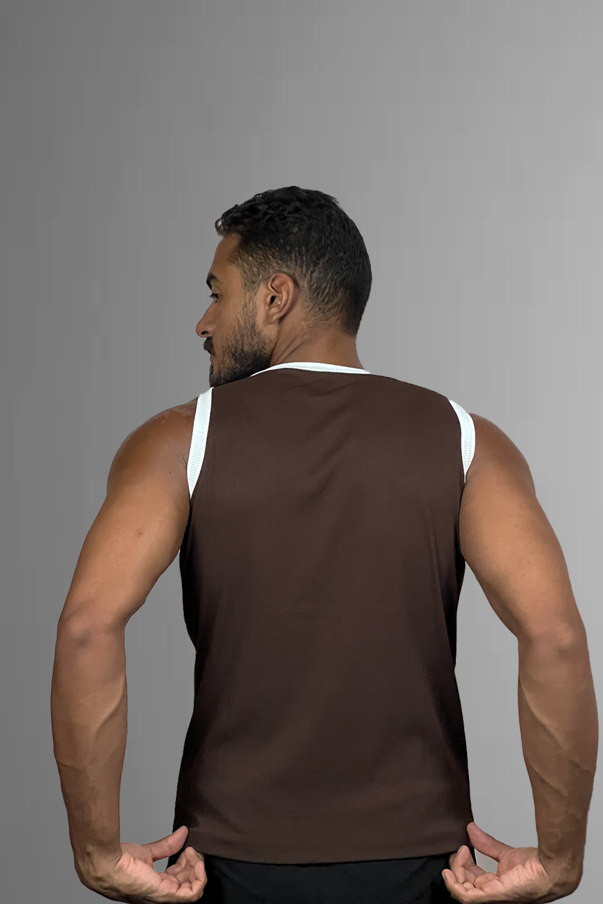 CORE Ribbed Tank Top Brown back