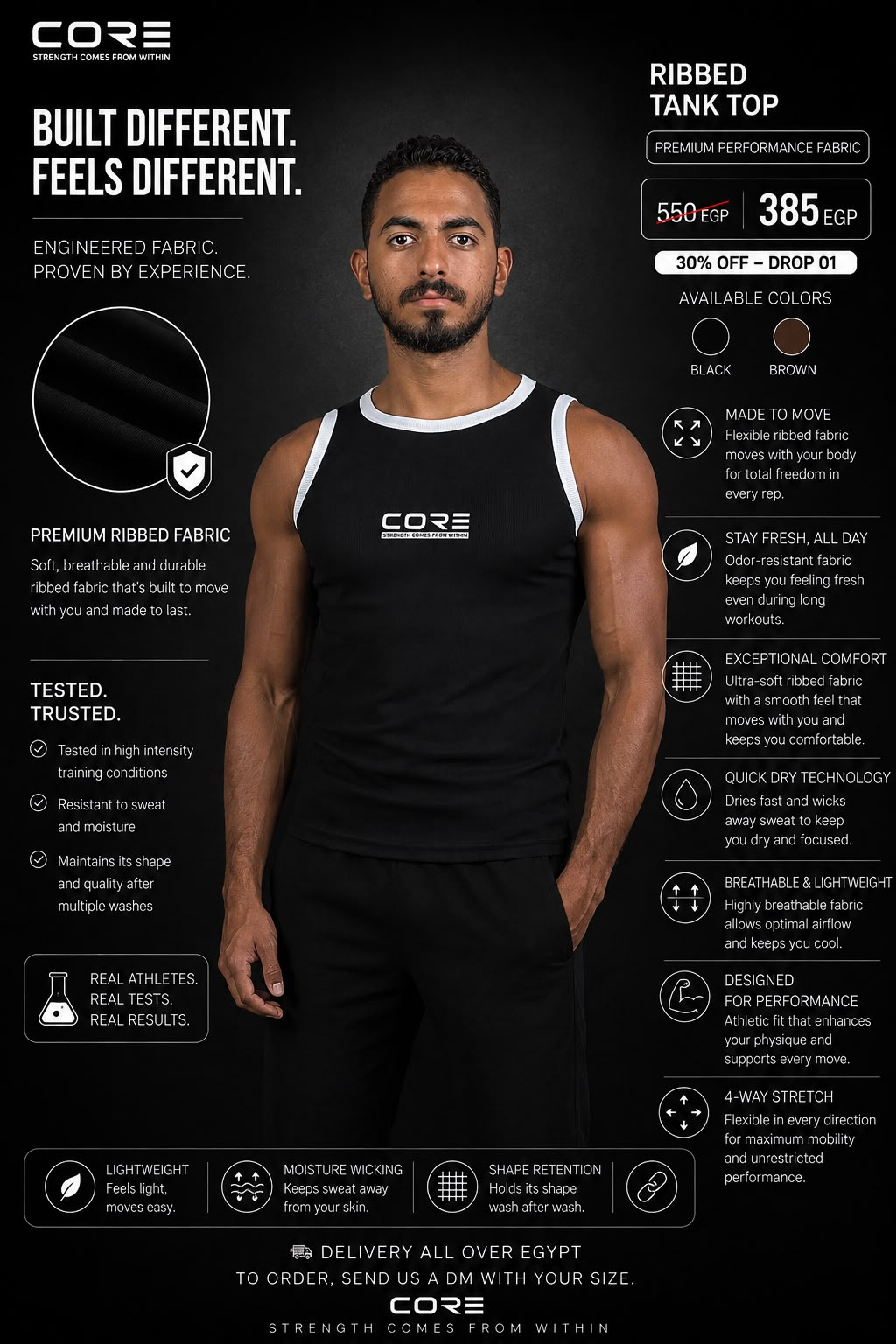 CORE Ribbed Tank Top details