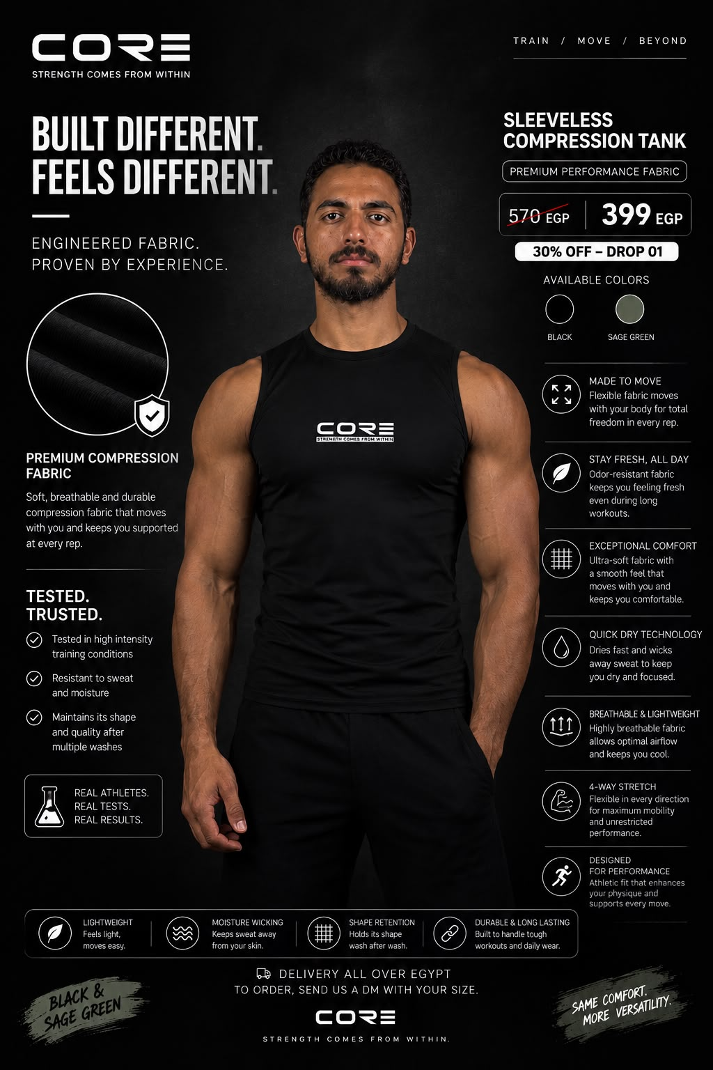 CORE Sleeveless Compression Tank details